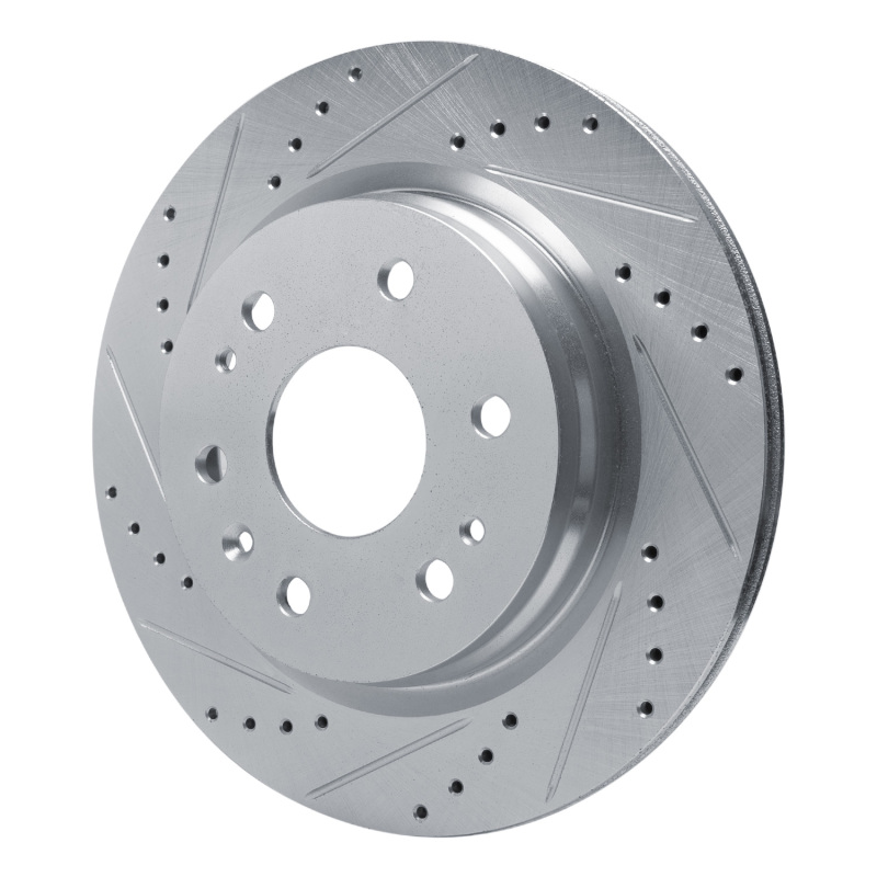 Chevrolet Colorado Brake Rotor (1) - Rear Left - R1 Concepts - Drilled & Slotted - Silver - `23-`25